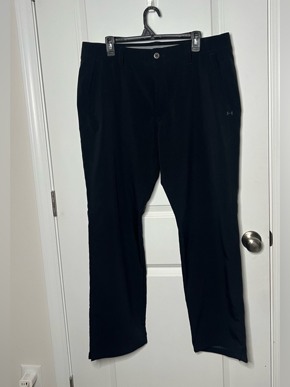 Under Armour Pants Coldgear Golf Performance Blk Stretch Flat Front Men's 38x32